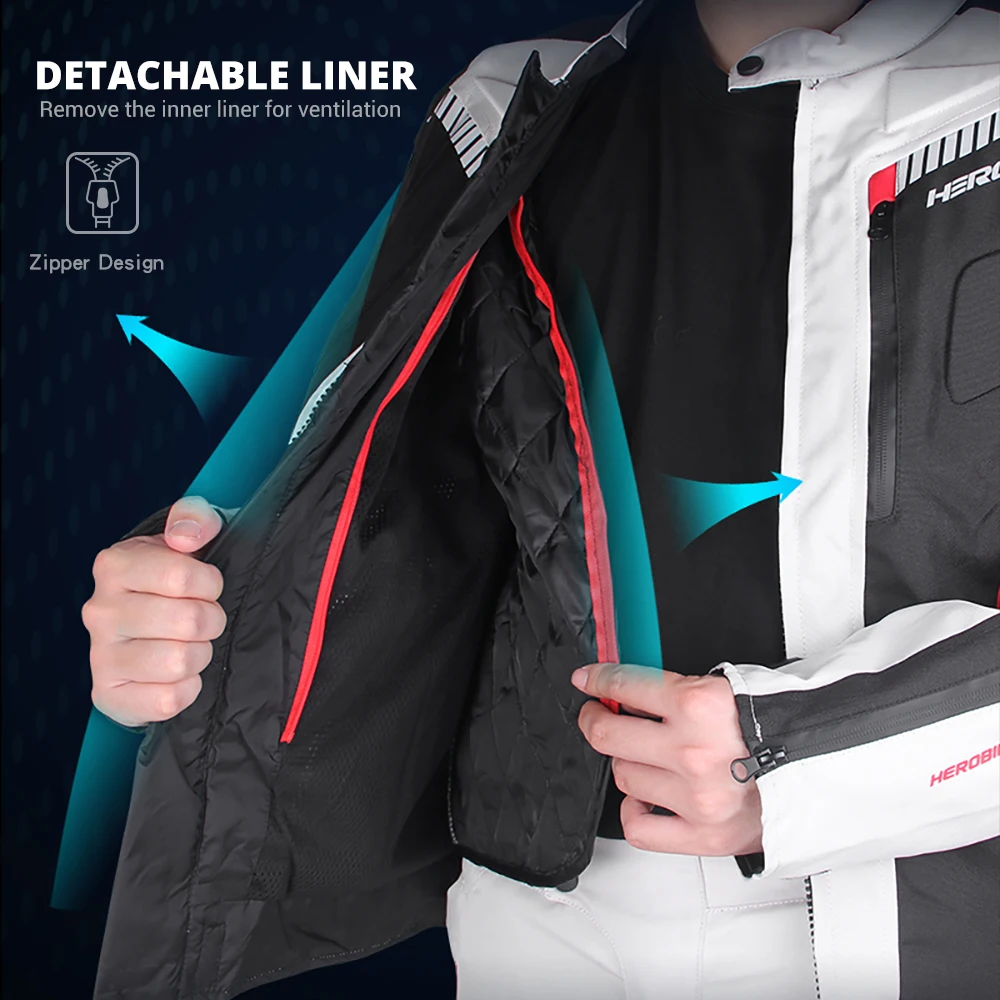 남녀공용 방수 오토바이 재킷, 모토 재킷 바지, 세트 모터 재킷, 내부 분리형 모토 의류, 보온 유지