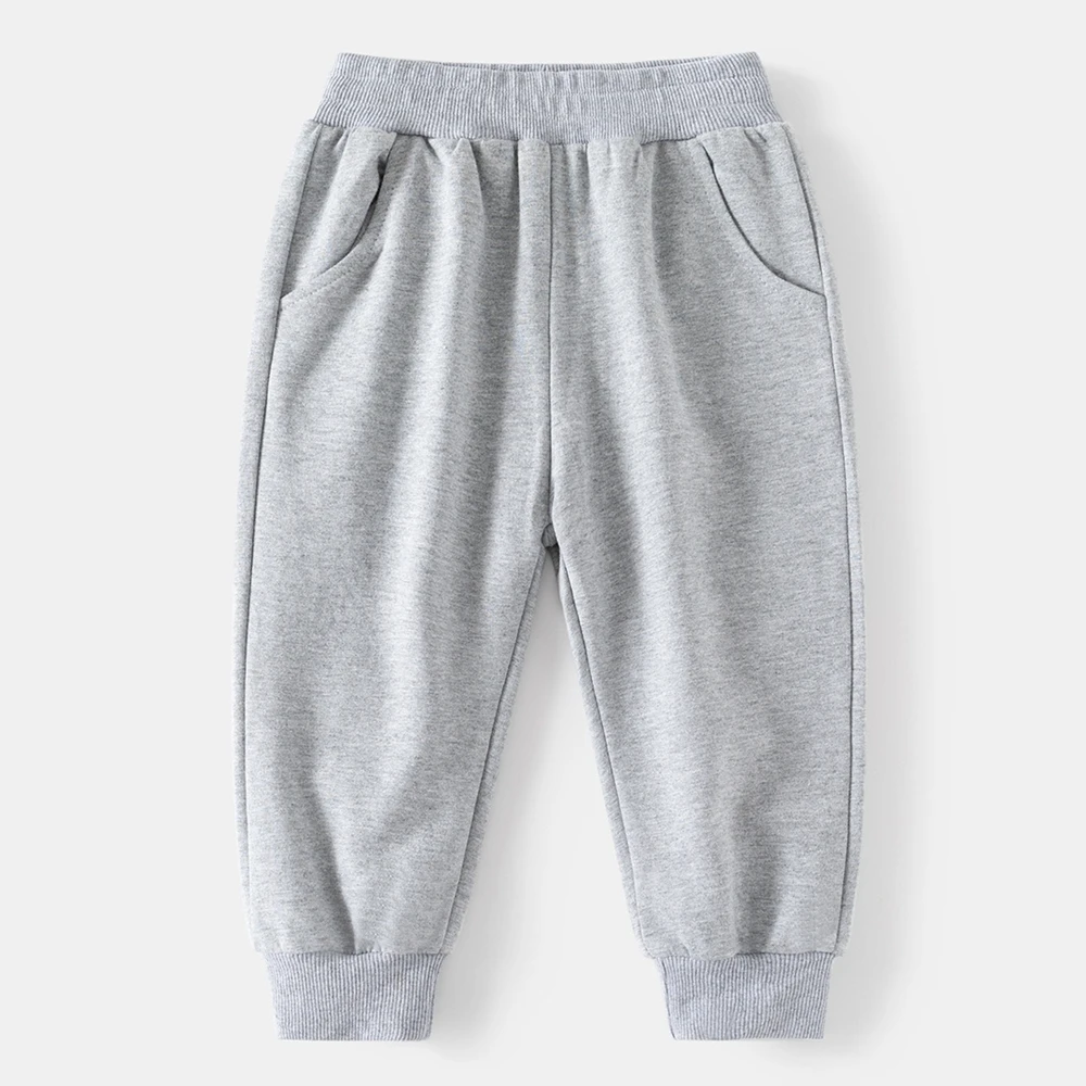 XUANMU Spring Autumn Boys' Sports Pants Solid Color Jogger Pants Casual Elastic Cuffed Trousers for Kids XB092_voghion.com