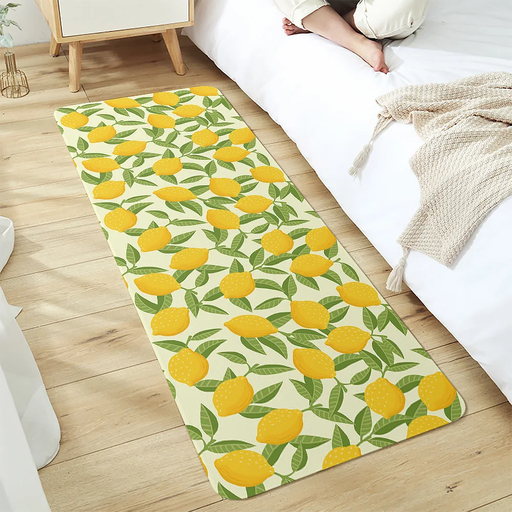 1pcs Retro Lemon Fruit Digital Printing Floor Mat Kitchen Living Room