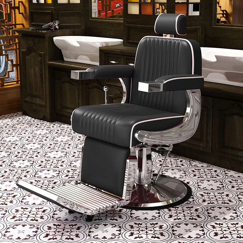 Luxury Leather Vintage Barber Chair Footrest Professional Hairdressing Armchairs Reclining Silla Barber Furniture LJ50BC luxury leather vintage barber chair footrest professional hairdressing armchairs reclining silla barber furniture lj50bc