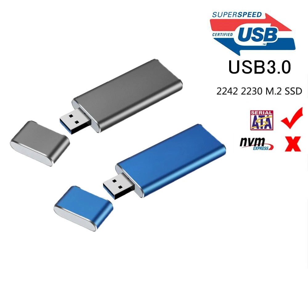 USB 3.0 to M.2 SSD Enclosure USB3.0 to NGFF B KEY Hard Disk adapter (B + M) key M2 SATA SSD External Mobile Box For 2230 2242 M2 external hard drive case ssd enclosure hard drive enclosure hard disk case external hard drive box hdd case enclosure hard drive adapter ssd adapter