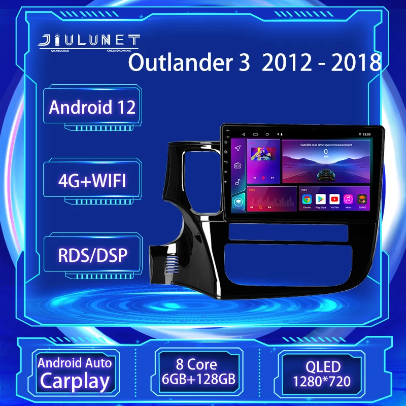 

JIULUNET 8-ядерный автомобильный радиоприемник Android 12 для Mitsubishi Outlander 3 GF0W GG0W 2012 - 2018 мультимедийный плеер навигация Carplay авто