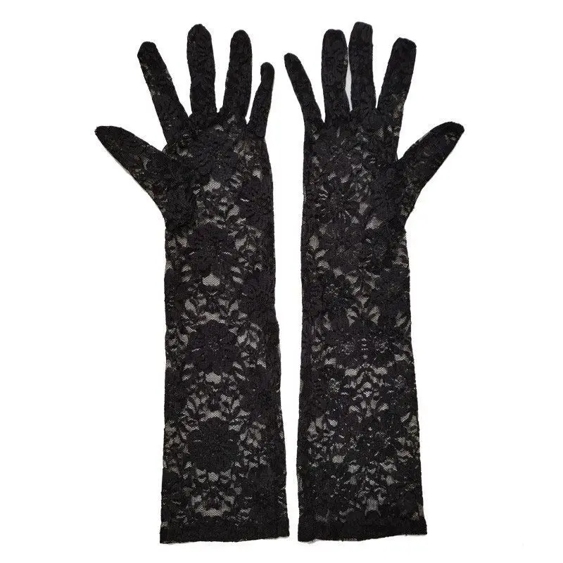 Elastic Passion Lolita Gothic Fingerless Mesh Lace Gloves Dress Accessories  Women Arm Warmers Sexy Sleeve Mittens - AliExpress