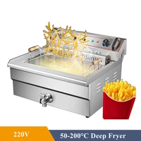30L Electric Fryer Big Capacity Commercial Fried Chicken French Fries Frying Machine Stainless Steel 6000W Deep Fryer 1