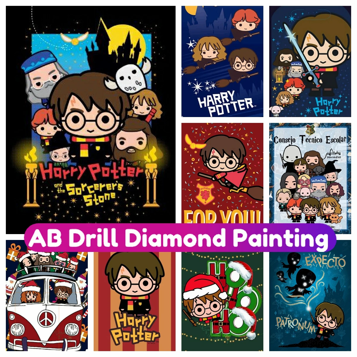 Full Square Drill 5D DIY Diamond Painting Harry Potter Embroidery Cross  Stitch Mosaic Home Decor Gift