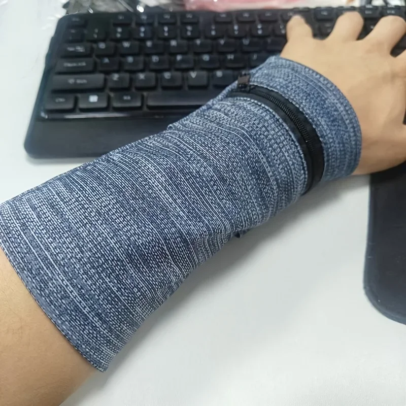 1pc Black Storage Bag for Neutral Wrist Supports Suitable for Fitness Running,Featuring a Zipper,Sweat-Absorbing Wrist Support ﻿