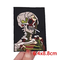 Skull Embroidery Iron-On Patch - Punk Hip Hop Sewing Badge | Tarot Clothing Patch - Image 4