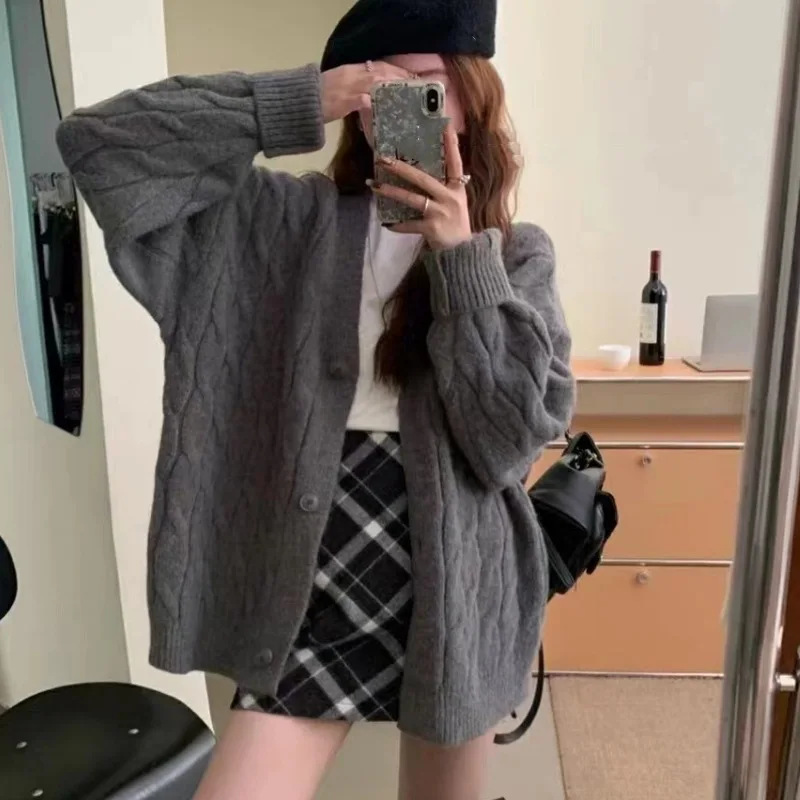 Women Knitted Sweater Autumn Winter Cardigan