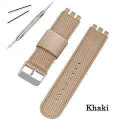 Durable Nylon Canvas Watch Strap - Soft and Comfortable Universal Wristband Replacement in Multiple Sizes - 20mm (Khaki)