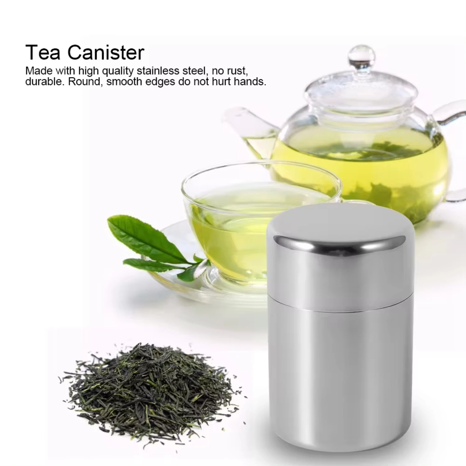 550ml/450ml Stainless Steel Loose Leaf Tea Tins Tea Can Canister Coffee Sugar Box Containers Kitchen Canisters tea tin box tea canister
