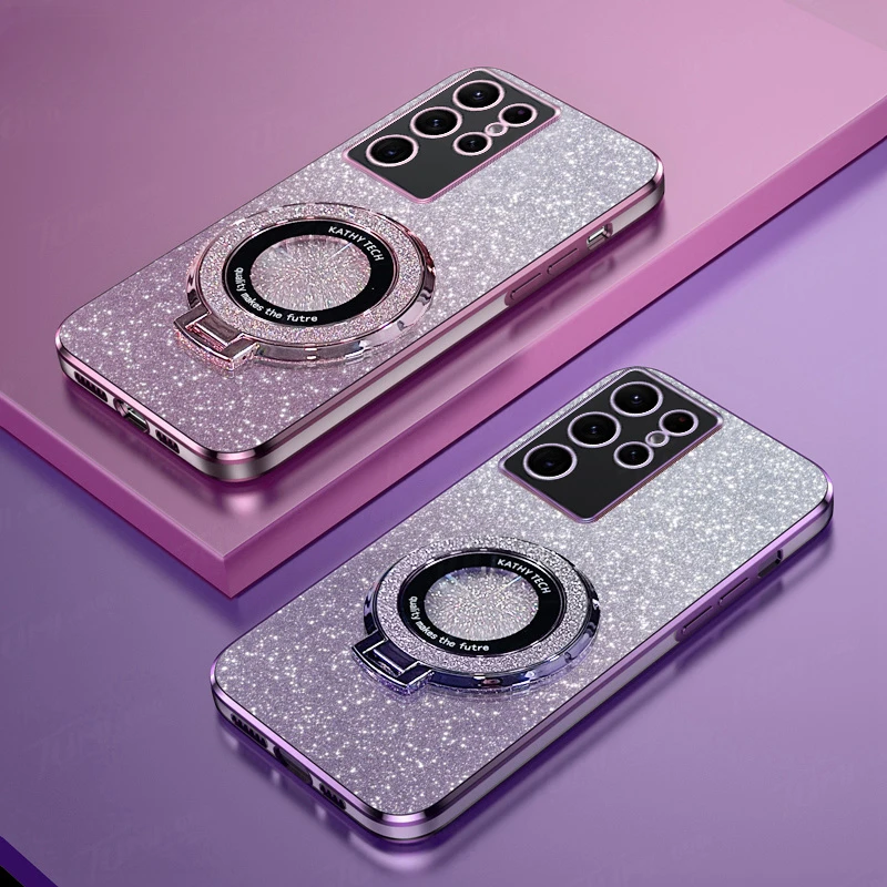 Luxury Plating Magnetic Glitter Phone Case