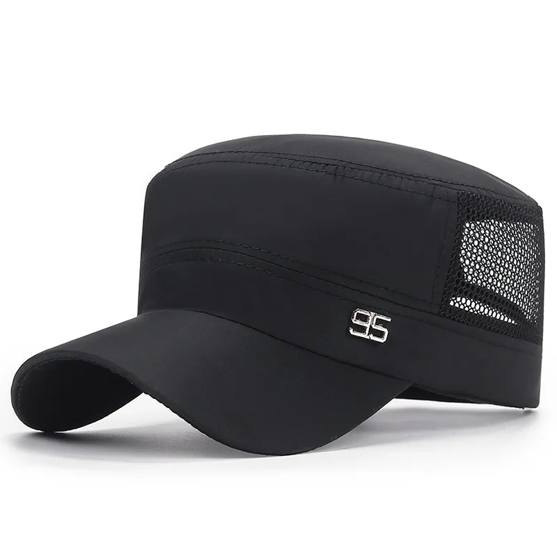military cap flat top hat men's baseball hat spring summer men's outdoor sunshade mesh baseball cap cap hat