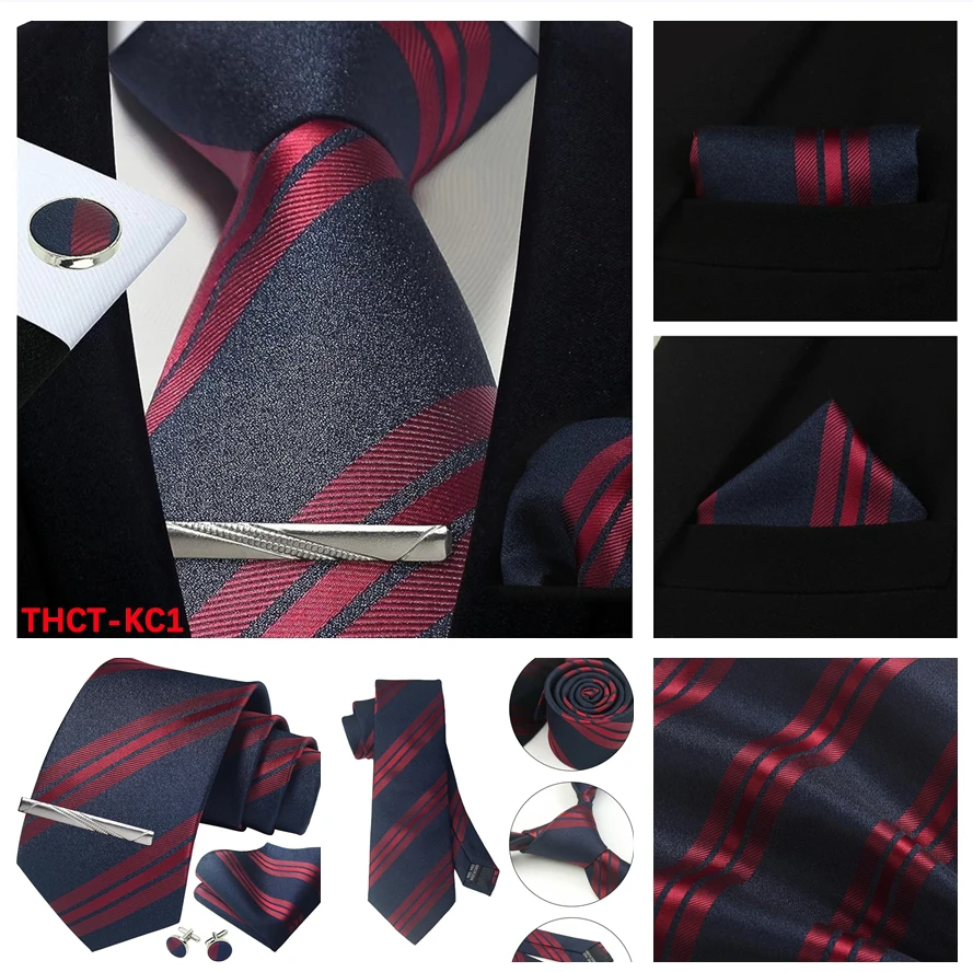 100 % Herren-Krawatten, klassisch, gestreift, Jacquard-gewebt, handgefertigt, für formelle Party, Hemd, Accessoires, Anzug, Krawatten, Krawatte – Detail 20