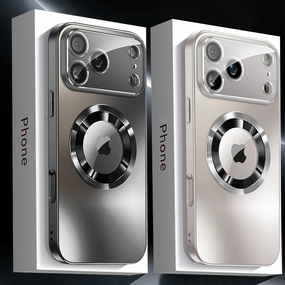 Luxury Titanium Metallic Matte Case with Glass Lens Protection and Magsafe Compatibility
