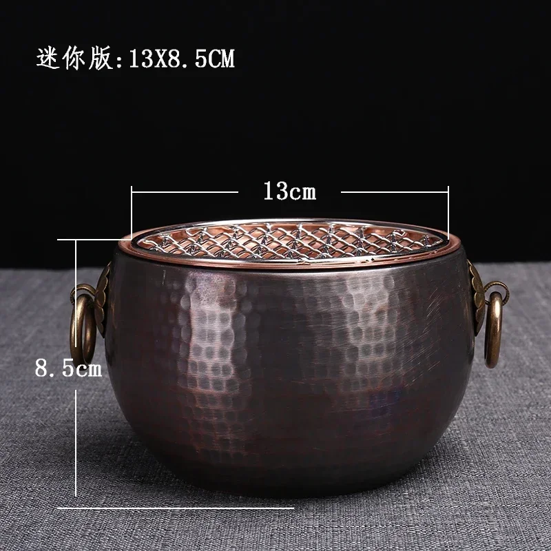 

Copper bbq plate stove brazier multi function Charcoal basin boiled tea stove BBQ grill outdoor Camp barbecue charcoal grill