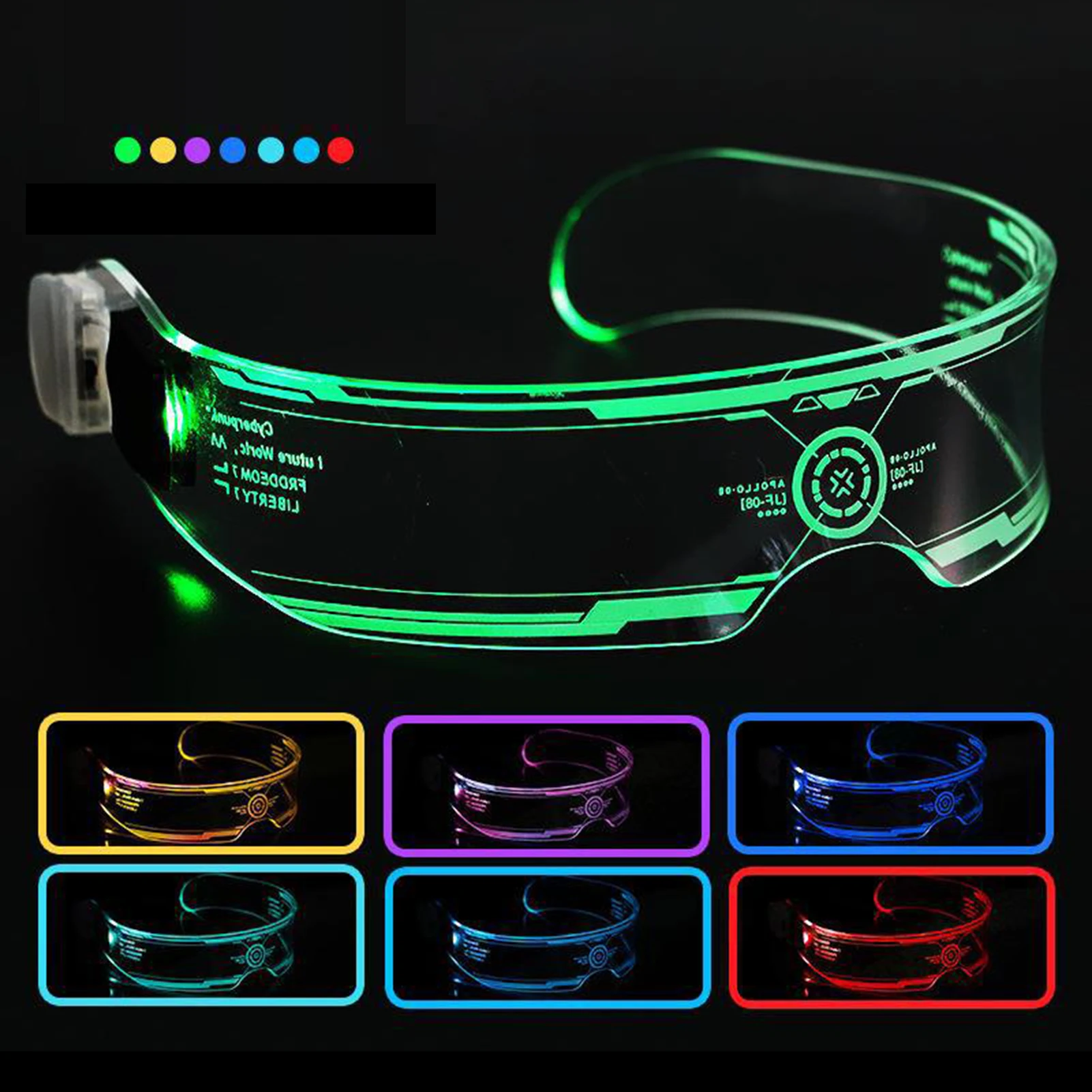 Gafas LED Cyberpunk de 7 colores, gafas futuristas, gafas luminosas de  panal de abeja para decoración de fiesta de Halloween - AliExpress