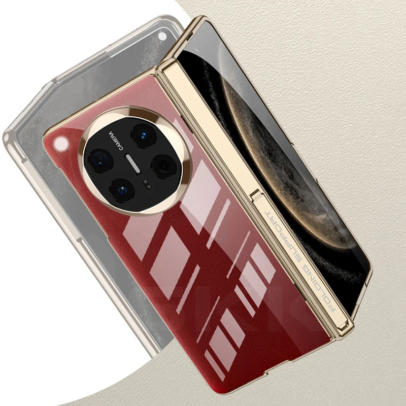 Magnetic Hinge Stand Clear Case for Huawei Mate X6 X5 Outer Screen Glass Luxury
