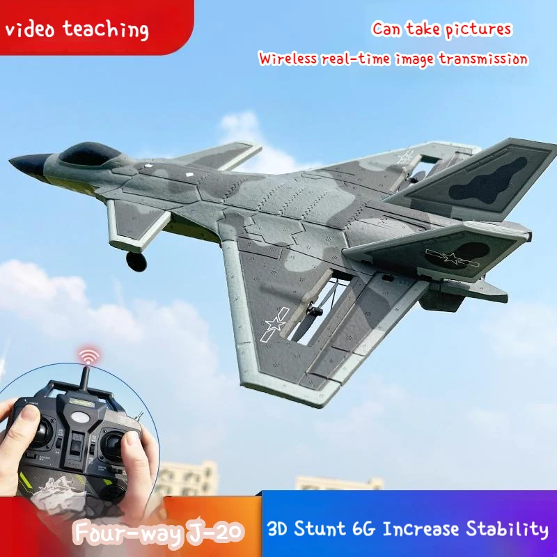 

Professional J-20 Fighter Jet Four-channel Remote Control Aircraft Children Fixed-wing Model Airplane Competition Stunt Toy Mode