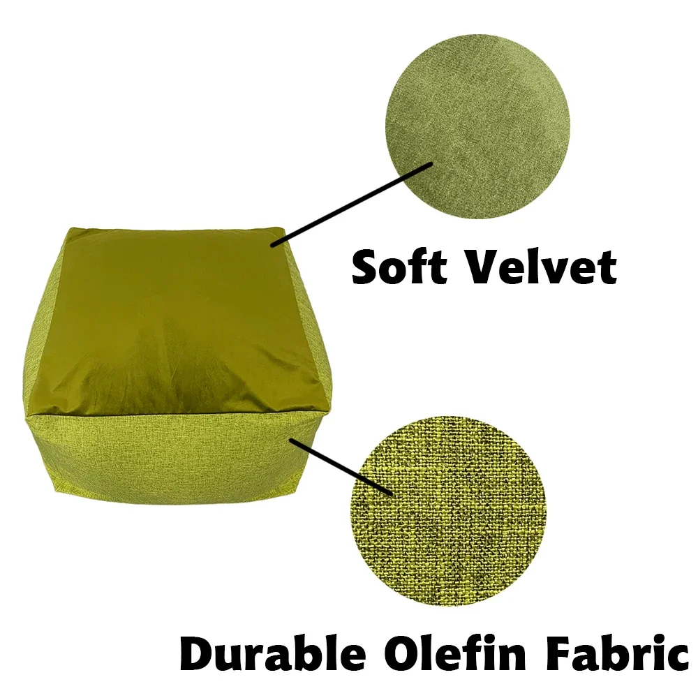 Velvet Bean Bag Set Versatile Shape-Shift Convertible Sofa Bed Living Room Hotel Asian Style Fabric Filling Outdoor