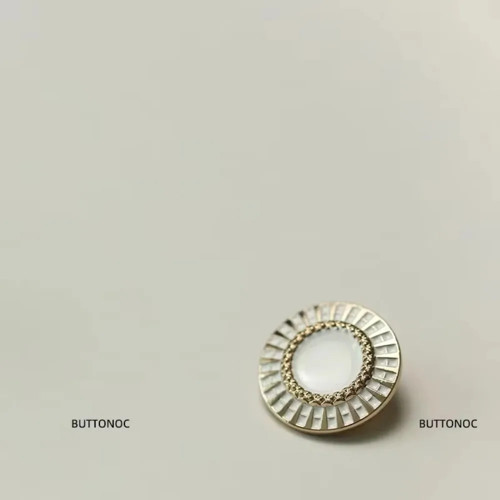 블랙 앤 화이트 메탈 버튼 골드 트림, 가디건 블레이저 재킷 코트 장식 버튼에 적합, 10 세트 패션