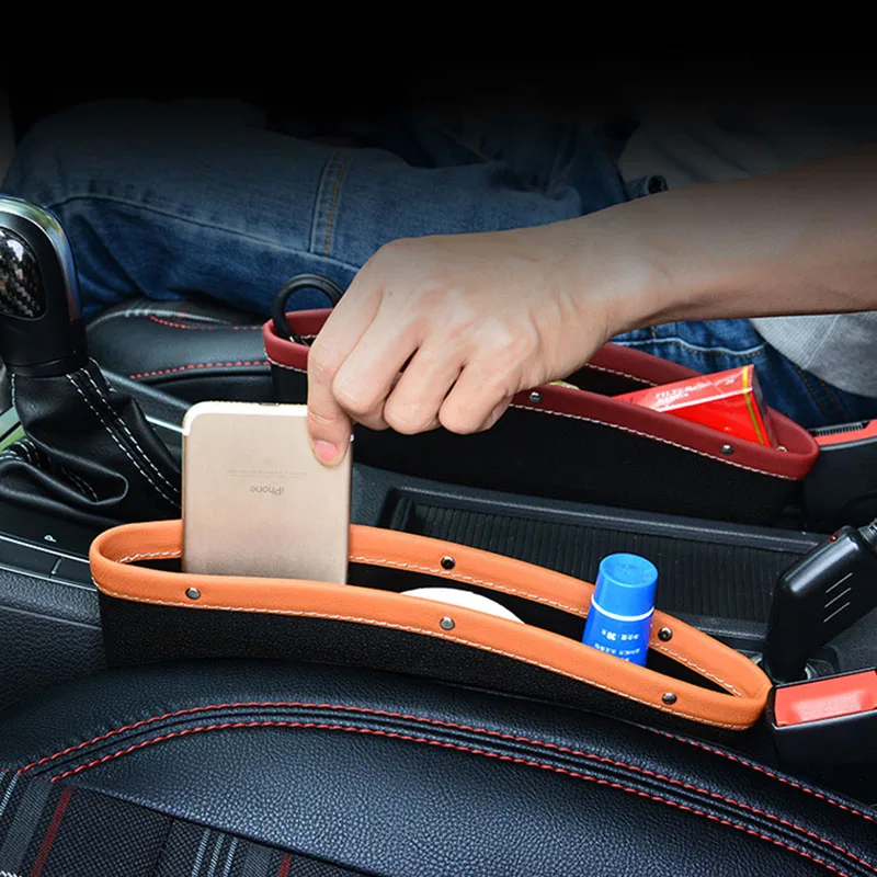 1pc Car Organizer Storage Car Seat Slit Gap Pocket Multifunctional Driver Seat Catcher Cup