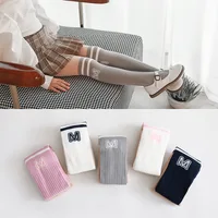 2 Pair/set Sporty Fashion Knee High Sock for Kids Boy Girl Simplicity Letter M Striped Children's Sock Soft Cotton School Sock