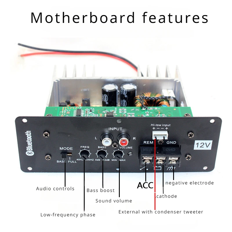 Car Audio DIY Single Way Power Amplifier Board High Power 300w with Subwoofer Woofer Bluetooth 5.012V Audio Amplifier