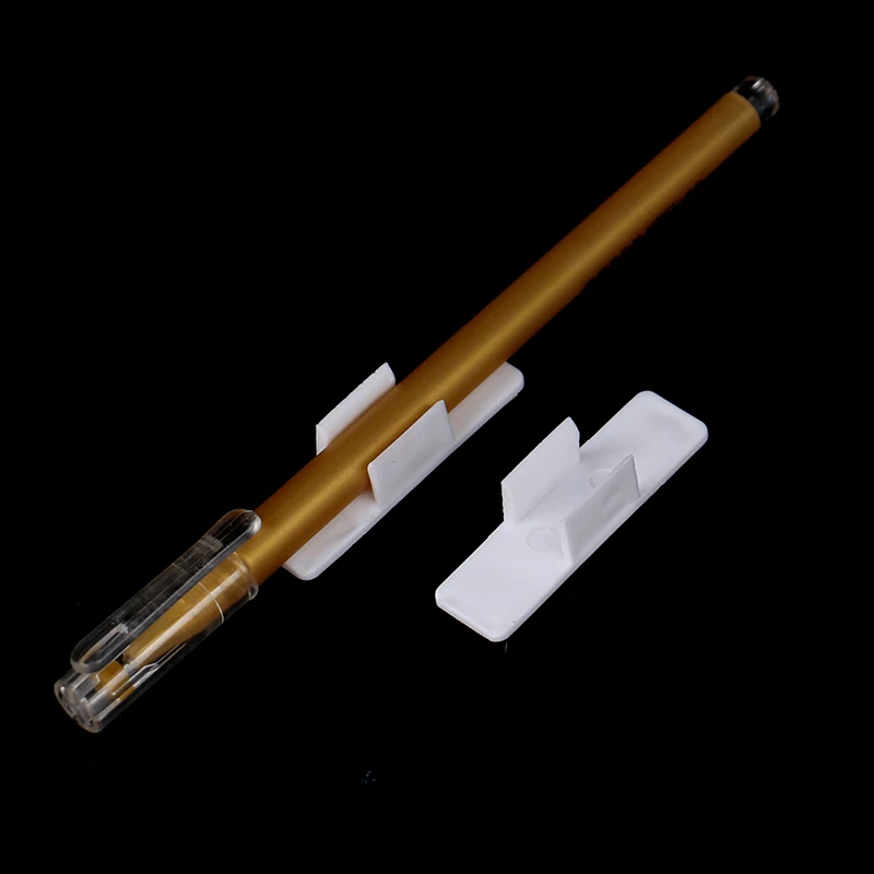 10pcs Self Adhesive Pen Holder Pencil Clip  Desktop Fixed Pen Case Office School Supplies 3