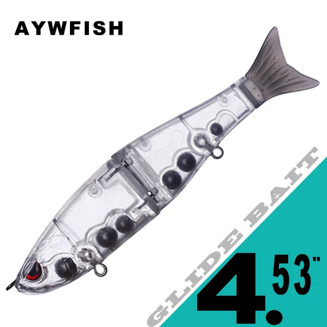 AYWFISH 3PCS / Lot Slider Bait Blanks 4.53in 17g Free 3D Angry Eye Soft  Tail Multi