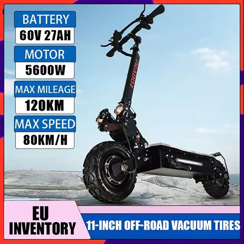 Q06Pro Electric Scooter 5600W 85km/H Adult Smart Shock Absorber Anti-slip Folding 120km New Upgraded
