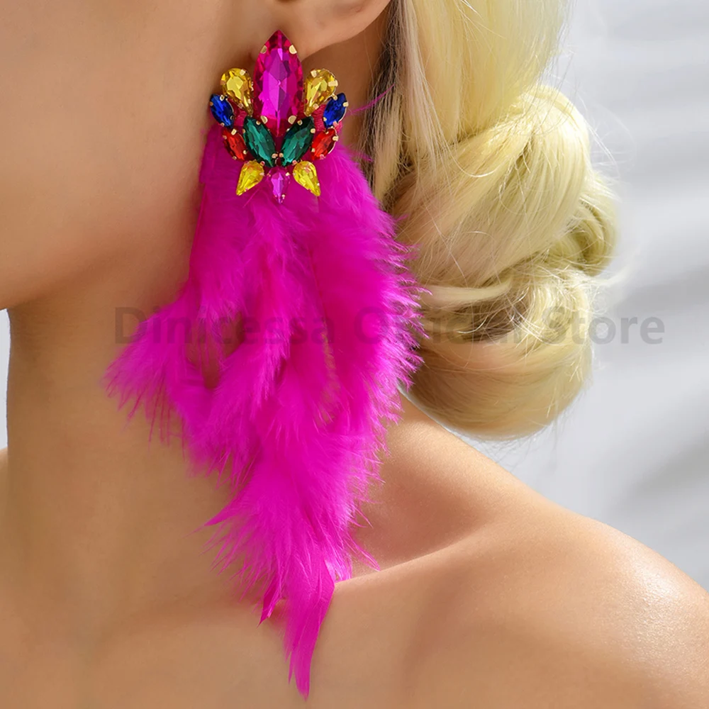 Details 215+ big feather earrings