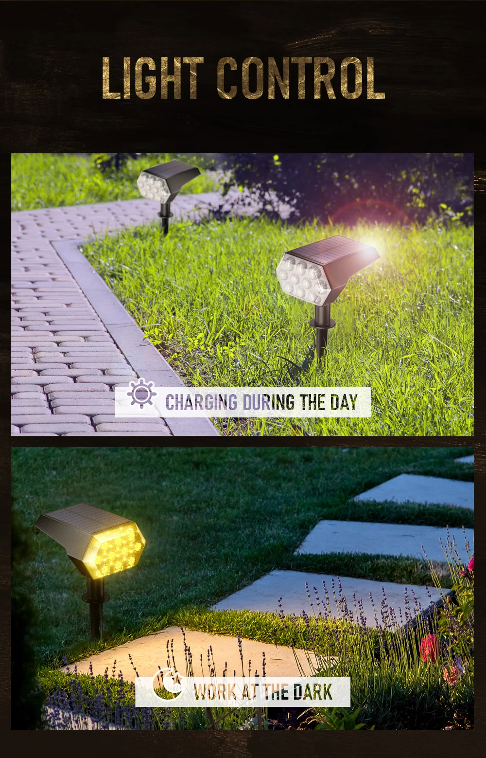 solar lamps 92/108 LED Outdoor Solar Lawn Lights Landscape Spotlights IP67 Waterproof Solar Powered Wall Lamp Villa Yard Garden Decorative solar lights for backyard