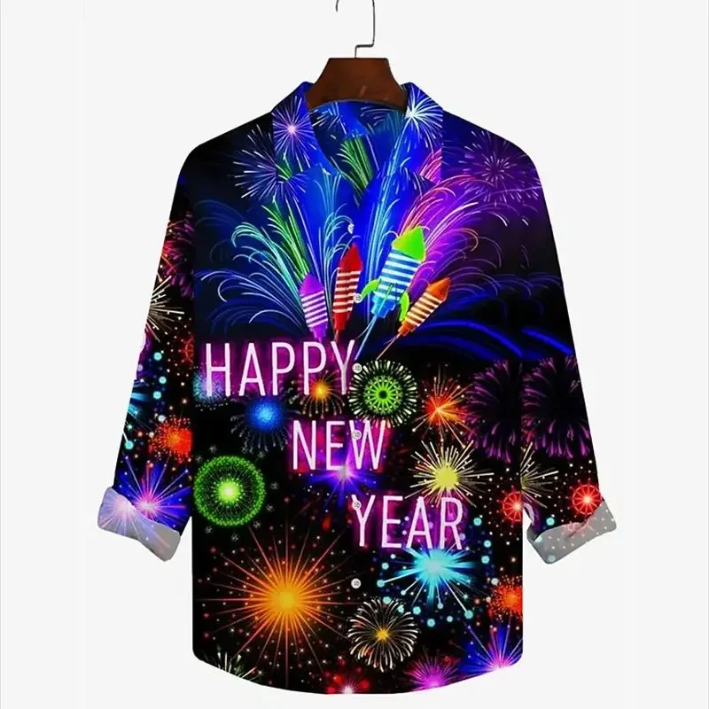 Description Picture 3 of itemChristmas shirt colorful Happy New Year HD pattern 2024 new model launched high quality soft material comfortable plus size