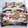 Digimon Adventure Monster Cartoon Comforter Bedding Set,Duvet Cover Bed Set Quilt Cover Pillowcase,king Queen Size Bedding Set 3