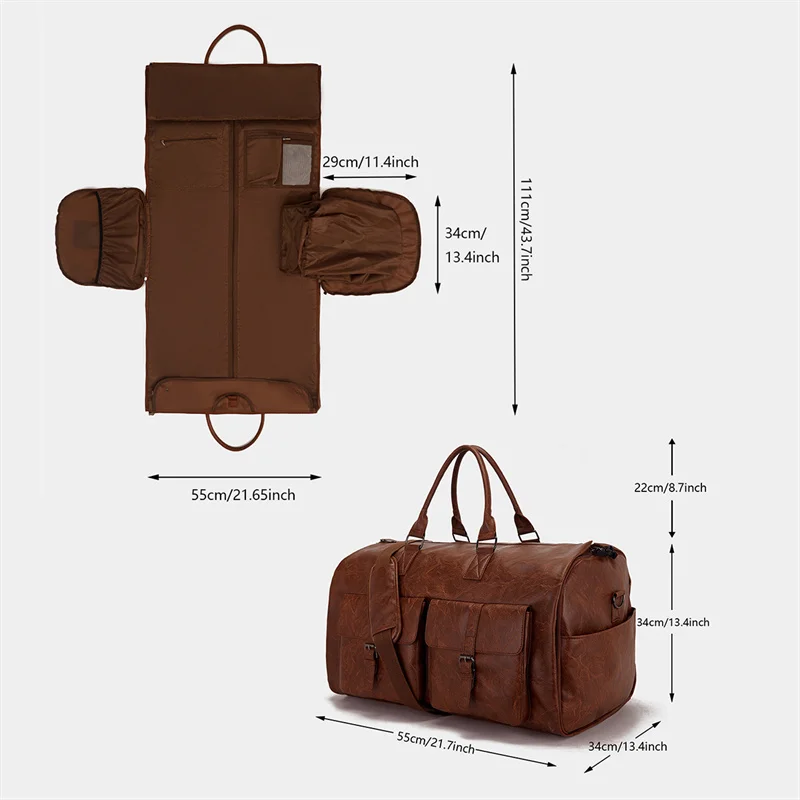 XMESSUN Neue, trendige Faltbare Anzugtasche, modisches Designerstück für Damen und Herren, großes Fassungsvermögen, Handgepäck für Fitness und Reisen_voghion.com