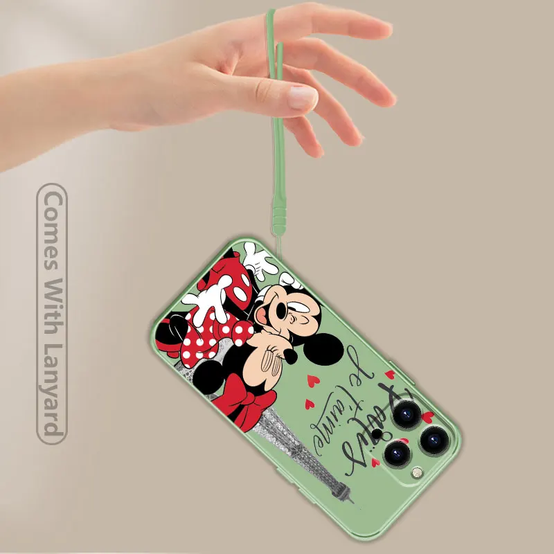 cheap iphone 13 mini case Mickey Minnie Mouse Square Liquid Case For iPhone 13 12 11 Pro Max 5S 6S 6 7 8 Plus X XR XS SE2022 12 13 Mini Candy Color Shell cute iphone 13 mini case