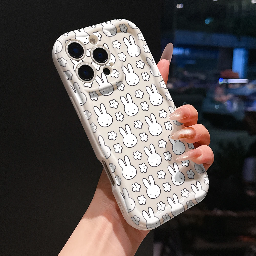 Adorable 3D Wave Soft Cover Rabbit Phone Case