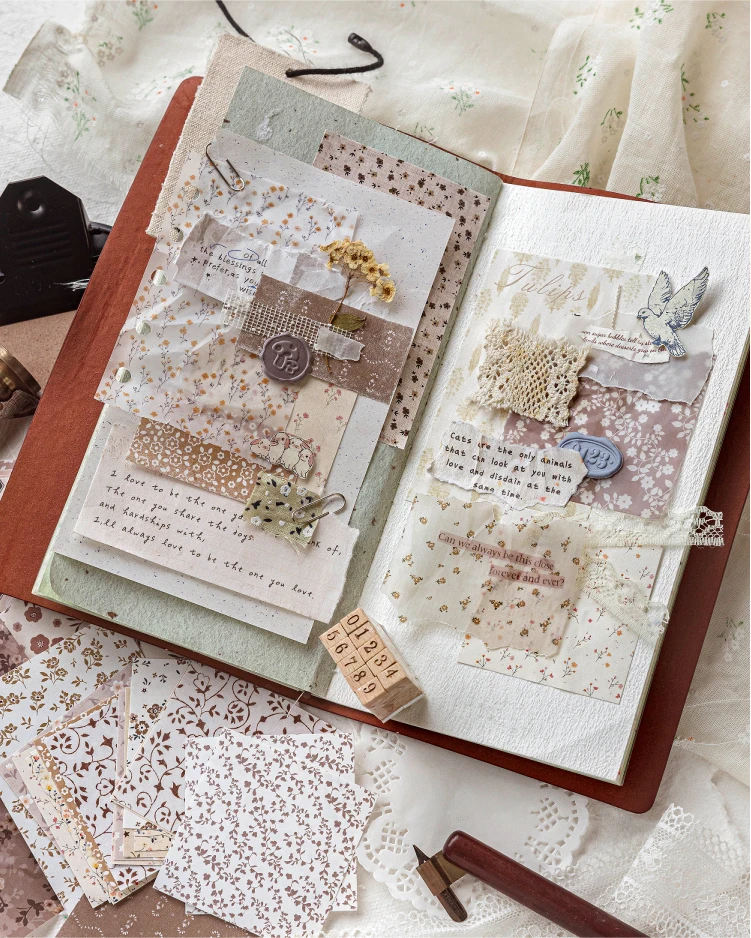 52 Stück Vintage-Papier im Multi-Style-Design, Retro-Schreibwaren, Schreibpapier, Junk-Journal-Etiketten, Scrapbooking-Materialien – Detail 21