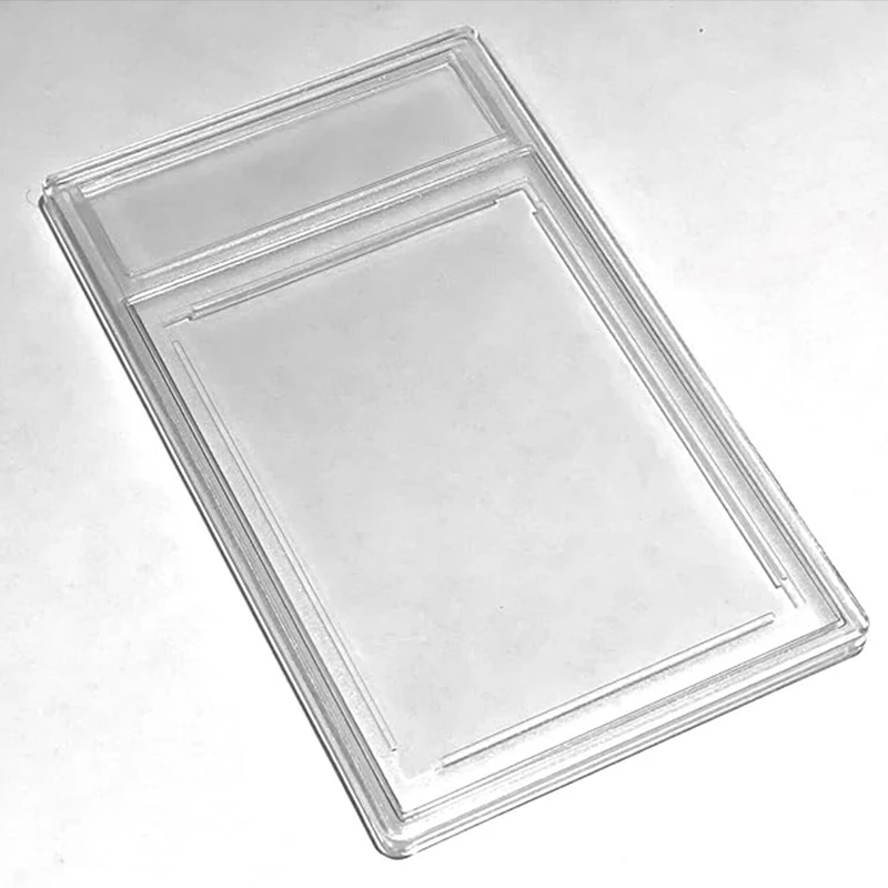 Trading Card Protector with Snap Closure Removable Graded Card Holder Durable Plastic Case Rating Slab