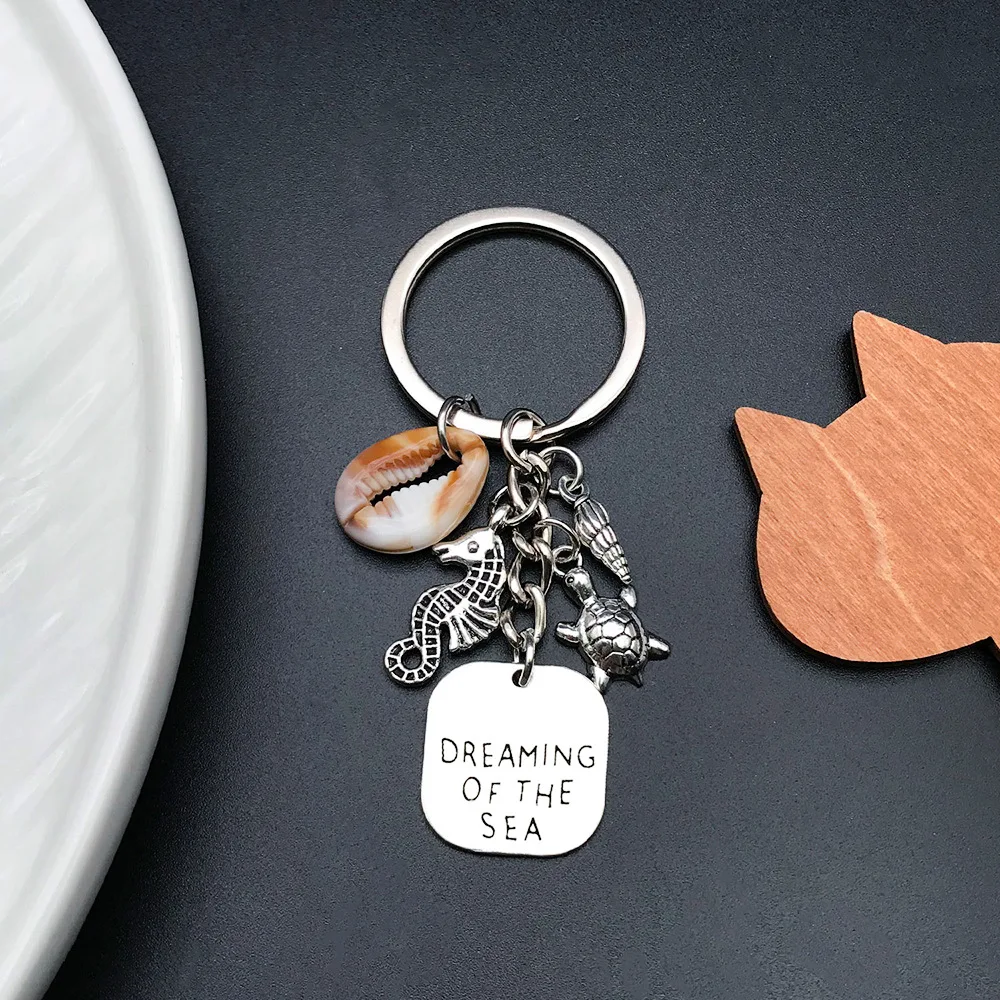 Ocean Animal Seashell Keychain For Beach Outdoor Sports