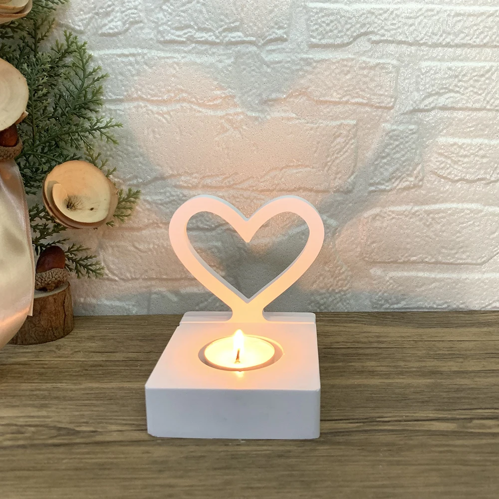 Love Series Hollow Love Plaster Decoration Mold DIY Handmade Heart Shape Candle Gypsum Silicone Mold Valentine\'s Day Gift Decor