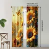 2pc,  Window Drapes sunflower 100% Polyester,Without Electricity Festive Holiday Perfect for Holiday Decor 4