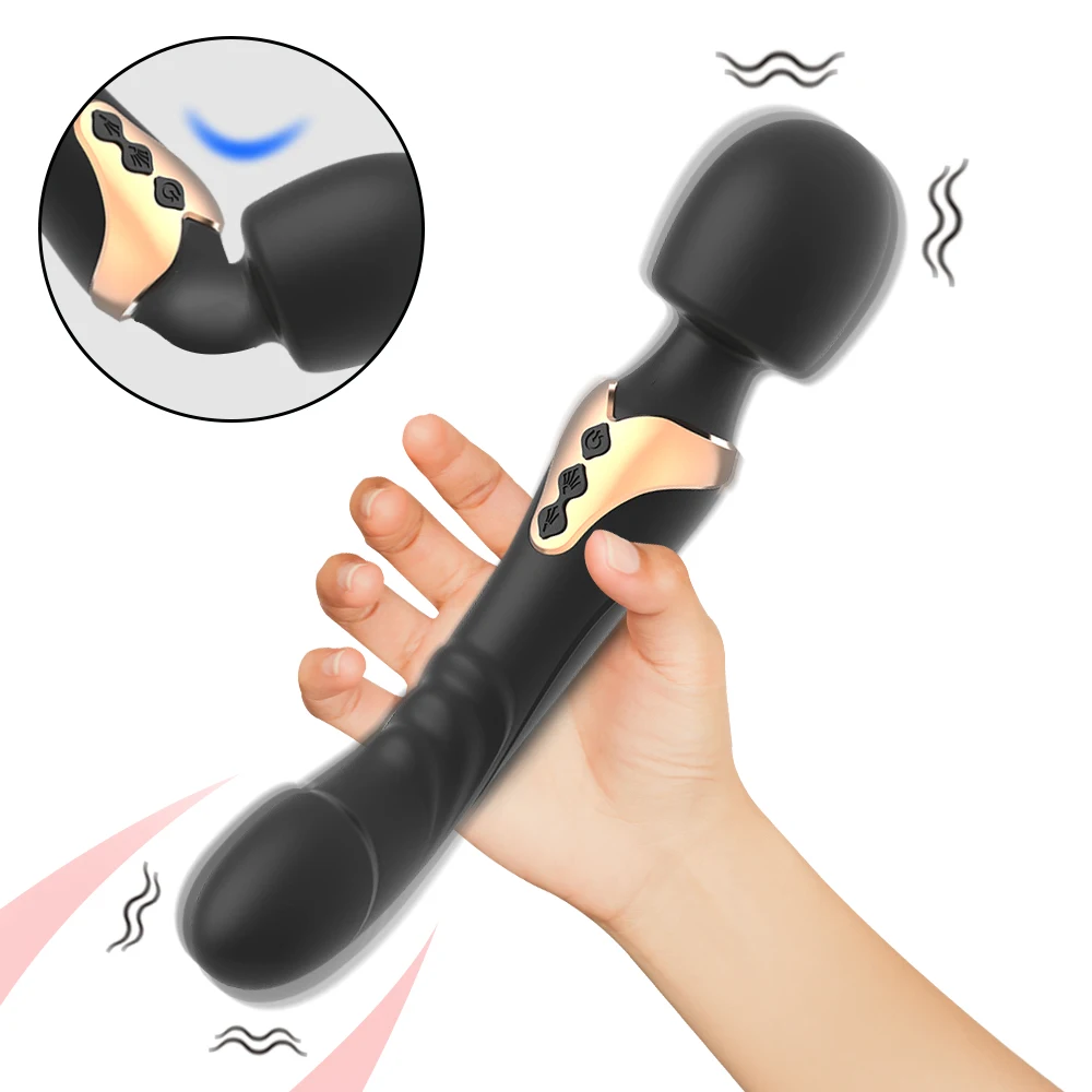 Double Head Clit Vibrators for Women AV Magic Wand Massager Dildo G Spot Orgasm Clitoris Stimulator Masturbator