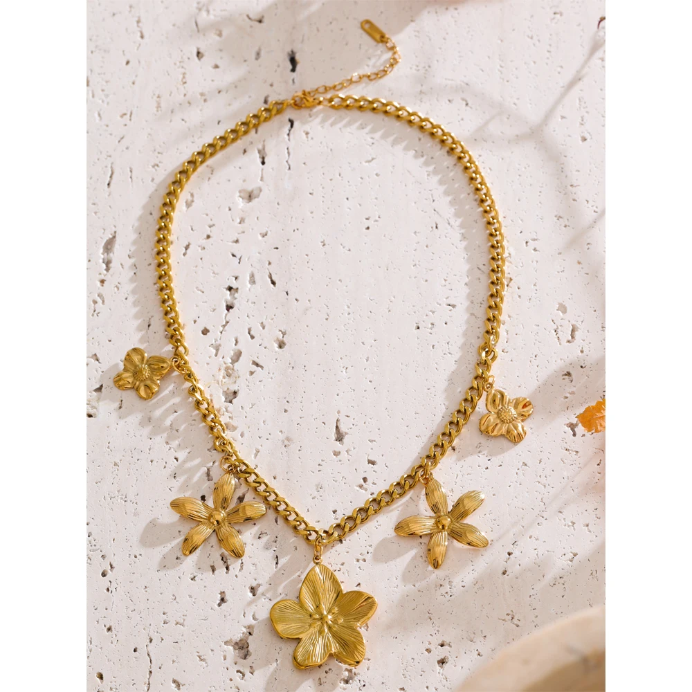 Yhpup Style Metal Necklace PVD Plated Stainless Steel