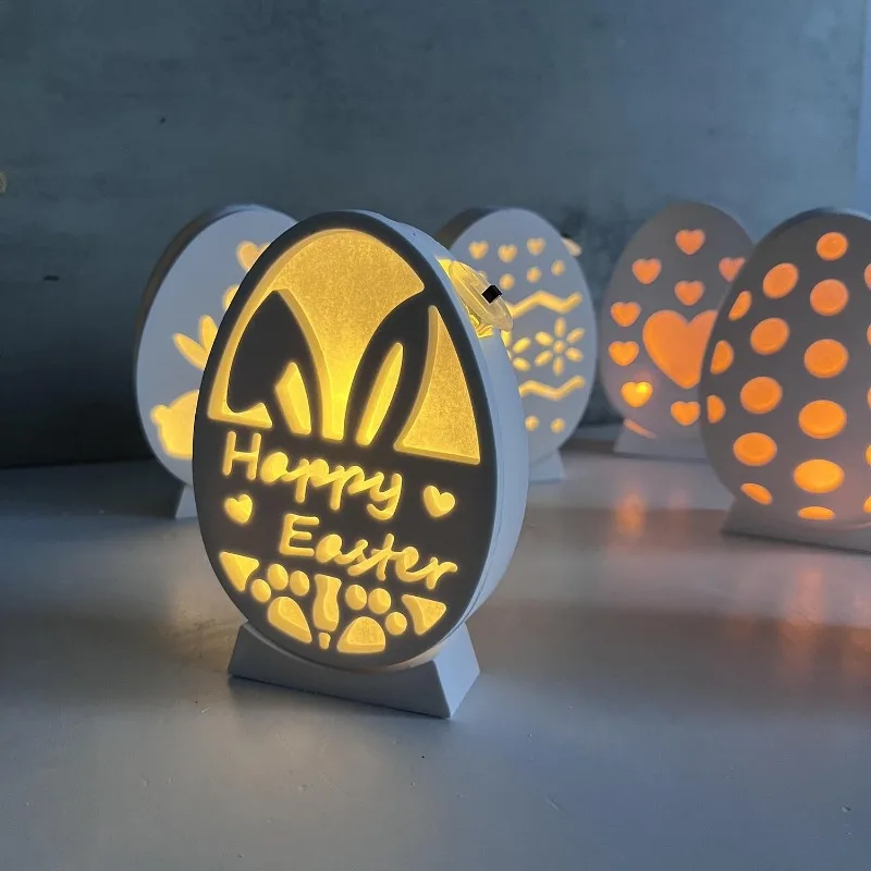 Easter Atmosphere Lamp Silicone Mold Hollow Easter Egg Rabbit Butterfly Love Mirror