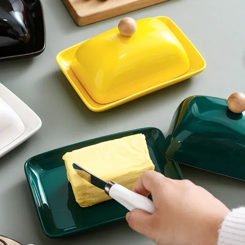 Light Luxury Cheese Storage Case Butter Keep Fresh Box Lid Butter Dish Multipurpose Home Kitchen Food Container Organizer butter storage box 4133887