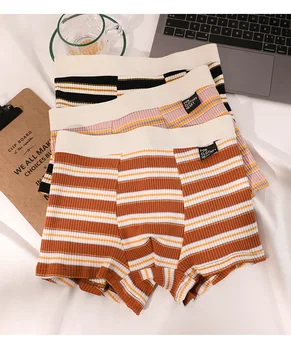 Nuova Collezione di Intimo Maschile: Boxer in Cotone, Taglie Grandi, Vita Media, a Righe, Traspiranti, Boxer Estivi per Ragazzi, Intimo per Adolescenti