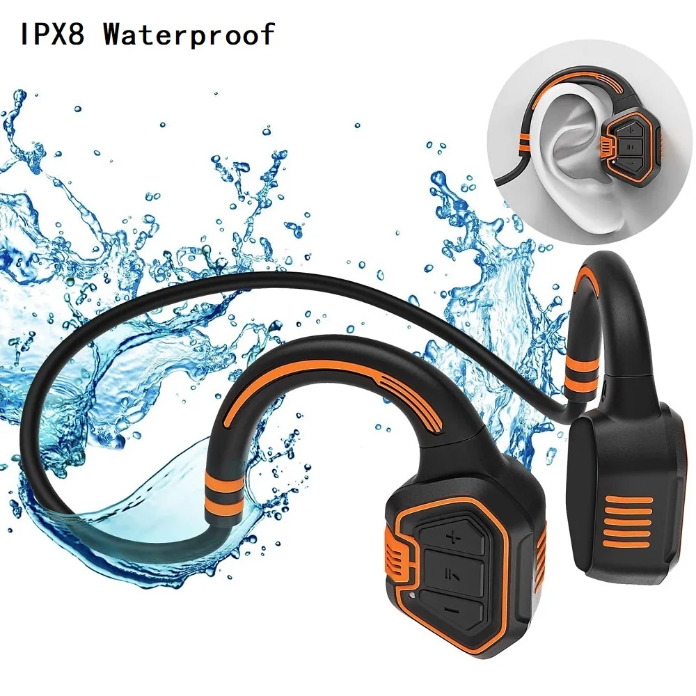 

For Xiaomi Sony Wireless Earphone Bone Conduction Bluetooth Swimming IPX8 Waterproof Headphone With 16G RAM Mp3 Music Microphone