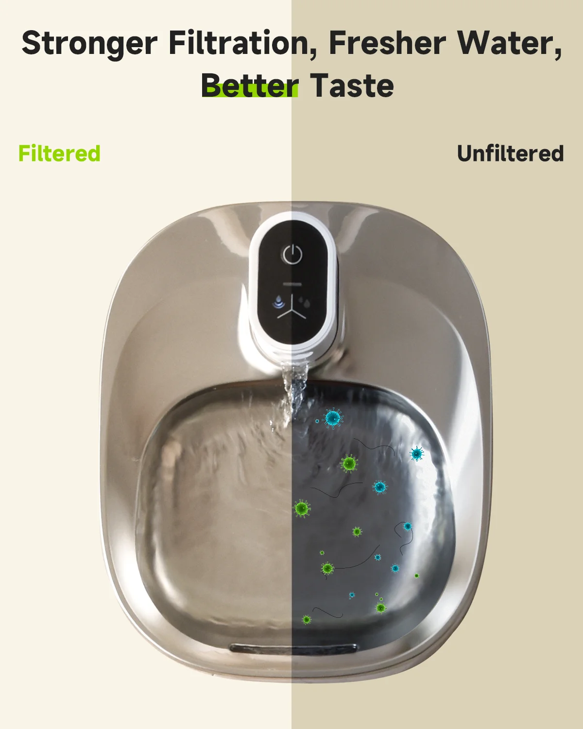 Pet Water Fountain Replacement Filters APETDOLA Stainless Steel Water Fountain Drinking Dispenser 6-layer Filtration System 8-pack fs10pro