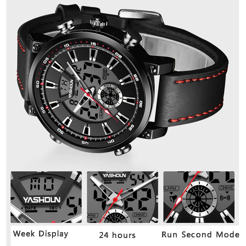 Brand Watch Men Leather Sports Watches Men's Army Military Quartz Wristwatch Chronograph Male Clock Relogio Masculino 2023 New
